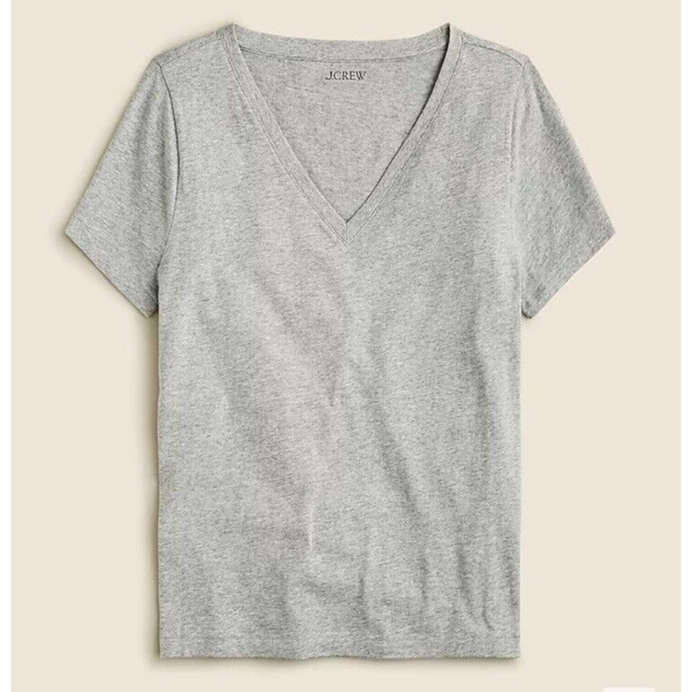 J. Crew Vintage Jersey Classic fit V-neck T-shirt Sz XL Heather Gray Cotton Tee